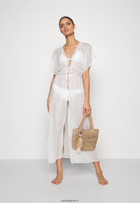 femmes couverture brodée 802 noir accessoire de plage 001 blanc 006BT741 Anna Field - Image 2