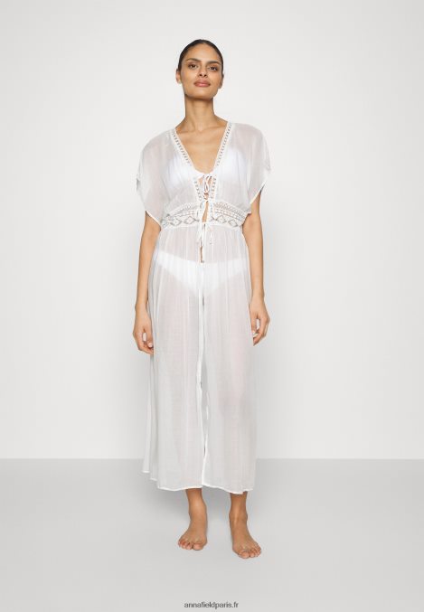 femmes couverture brodée 802 noir accessoire de plage 001 blanc 006BT741 Anna Field - Image 1