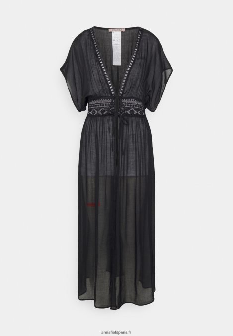 femmes couverture brodée 802 noir accessoire de plage 802 noir 006BT739 Anna Field - Image 4