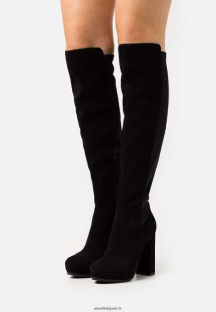 femmes cuissardes en cuir noir 006BT2239 Anna Field