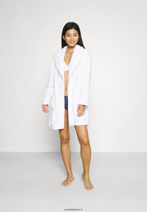 femmes dames en peluche peignoir robe de chambre blanc 006BT1087 Anna Field - Image 2
