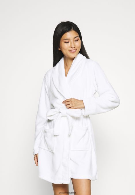 femmes dames en peluche peignoir robe de chambre blanc 006BT1087 Anna Field - Image 1