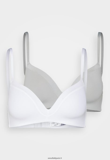 femmes edison Lot de 2 soutiens-gorge t-shirt sans armatures blanc/gris 006BT915 Anna Field - Image 6