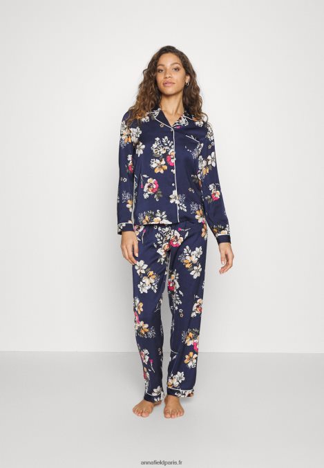 femmes_ensemble_pyjama_bleu_fonce_006bt1070_anna_field.jpg femmes ensemble pyjama bleu foncé 006BT1070 Anna Field - Image 1