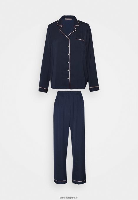 femmes_ensemble_pyjama_bleu_fonce_006bt1074_anna_field.jpg femmes ensemble pyjama bleu foncé 006BT1074 Anna Field - Image 1