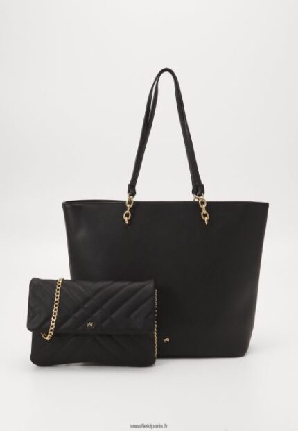 femmes ensemble sac fourre-tout noir 006BT2468 Anna Field
