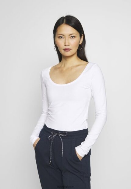 femmes haut blanc à manches longues 006BT581 Anna Field