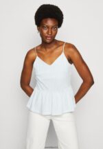 femmes haut bleu clair/blanc 006BT450 Anna Field - Image 4