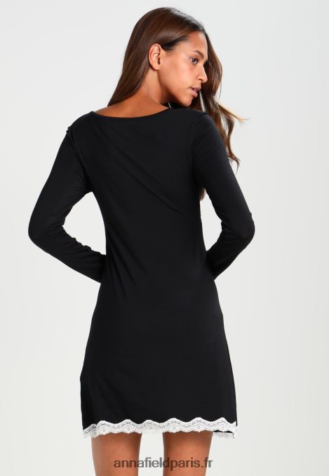 femmes heidi chemise de nuit viscose manches longues nuisette noir 006BT1039 Anna Field - Image 3