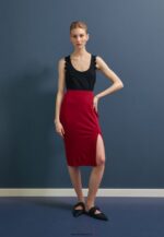 femmes jupe crayon rouge foncé 006BT806 Anna Field - Image 3