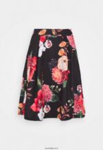 femmes jupe plissée noir/rose 006BT778 Anna Field