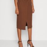 femmes jupe portefeuille marron foncé 006BT814 Anna Field