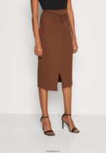 femmes jupe portefeuille marron foncé 006BT814 Anna Field