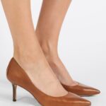 femmes lanette escarpin en cuir talons classiques bronzage profond 006BT1732 Anna Field