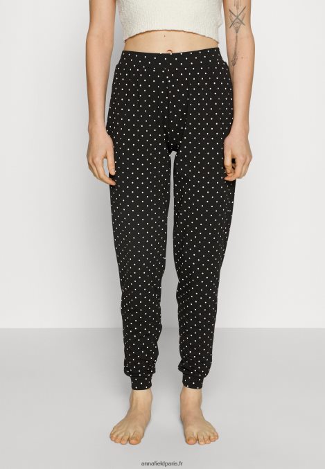 femmes Lot de 2 bas de pyjama noir/blanc 006BT1075 Anna Field - Image 2