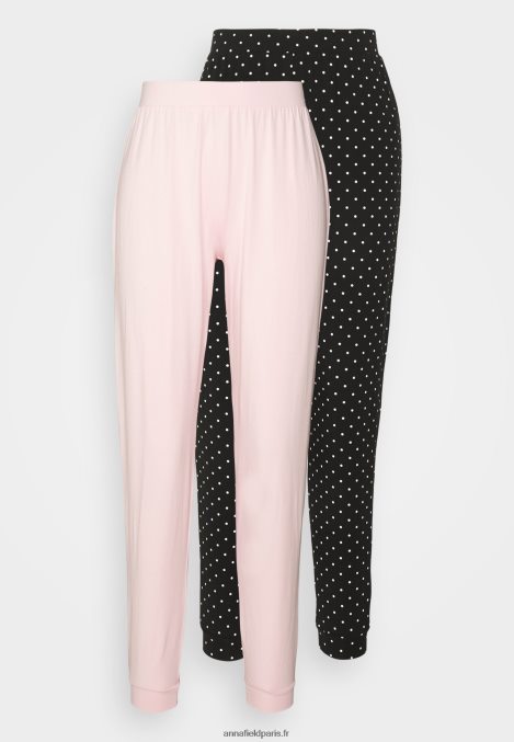 femmes Lot de 2 bas de pyjama noir/blanc 006BT1075 Anna Field - Image 5