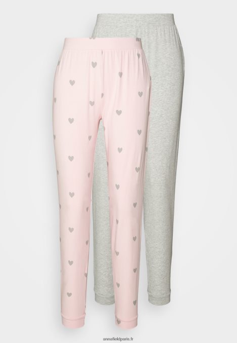 femmes Lot de 2 bas de pyjama rose/gris 006BT1076 Anna Field - Image 5