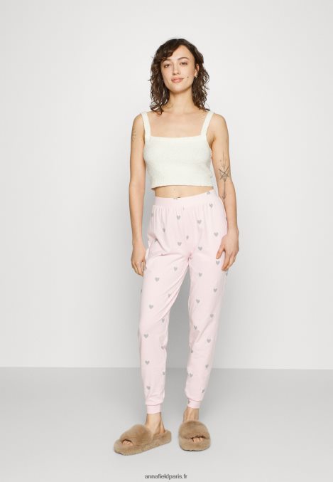 femmes Lot de 2 bas de pyjama rose/gris 006BT1076 Anna Field - Image 1