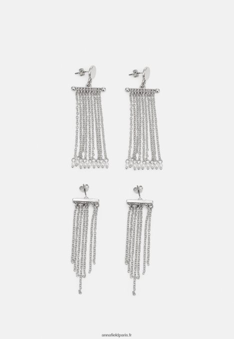 femmes Lot de 2 boucles d'oreilles argentées 006BT2663 Anna Field - Image 1