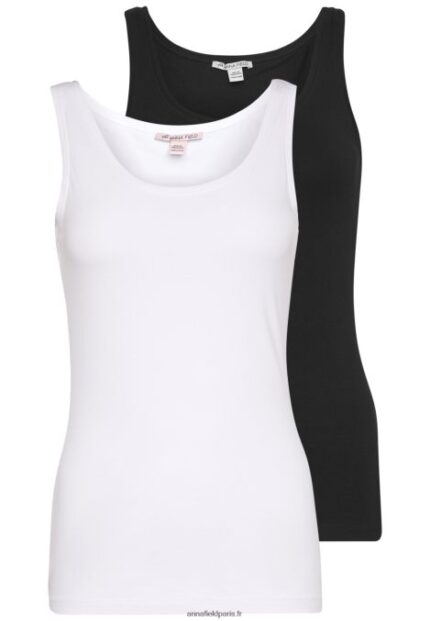 femmes Lot de 2 hauts noir/blanc 006BT442 Anna Field