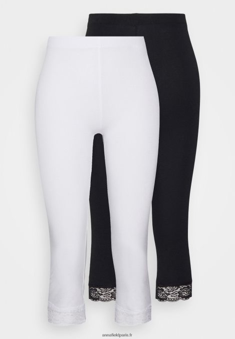 femmes Lot de 2 pantalons leggings noir/blanc 006BT661 Anna Field - Image 1