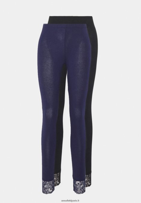 femmes Lot de 2 pantalons leggings noir/bleu foncé 006BT657 Anna Field - Image 5