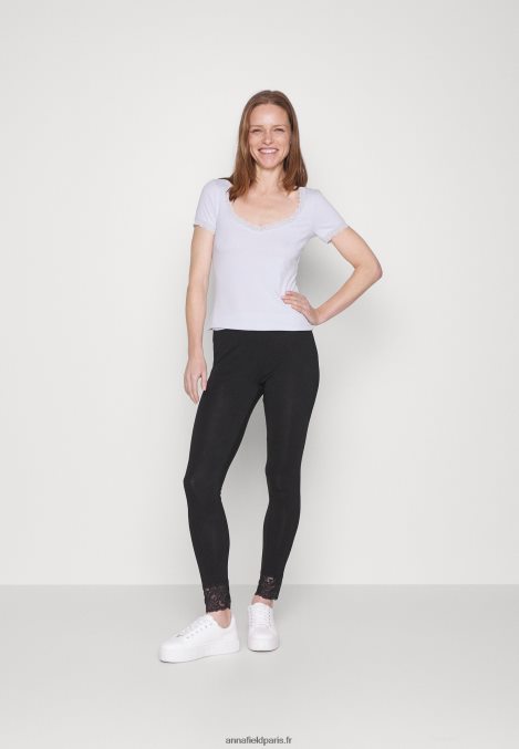 femmes Lot de 2 pantalons leggings noir/bleu foncé 006BT657 Anna Field - Image 1