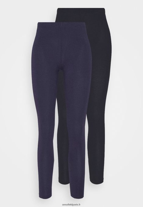 femmes Lot de 2 pantalons leggings noir/bleu foncé 006BT660 Anna Field - Image 1