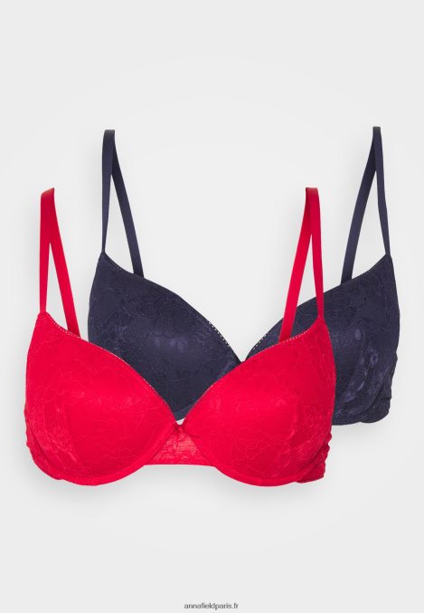 femmes Lot de 2 soutiens-gorge à armatures bleu/rouge 006BT927 Anna Field - Image 5