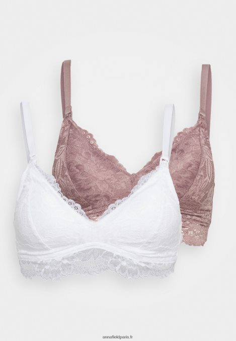 femmes Lot de 2 soutiens-gorge de grossesse soutien-gorge triangle rose/blanc 006BT926 Anna Field - Image 7