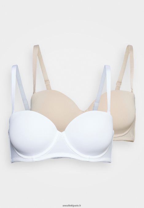 femmes Lot de 2 soutiens-gorge sans bretelles multipositions blanc/nude 006BT925 Anna Field - Image 9