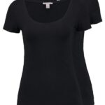 femmes Lot de 2 t-shirts basiques noir 006BT318 Anna Field