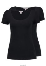 femmes Lot de 2 t-shirts basiques noir 006BT318 Anna Field