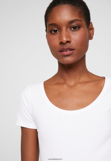 femmes Lot de 2 t-shirts basiques noir/blanc 006BT293 Anna Field - Image 5