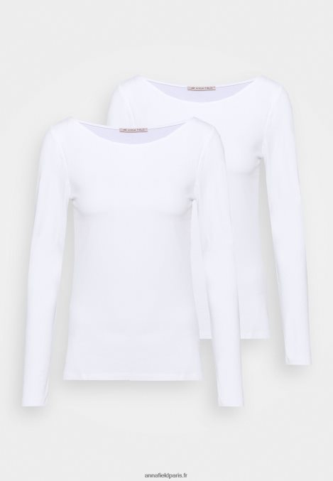 femmes Lot de 2 tops manches longues blanc 006BT518 Anna Field - Image 1