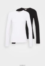 femmes Lot de 2 tops manches longues blanc/noir 006BT515 Anna Field - Image 6
