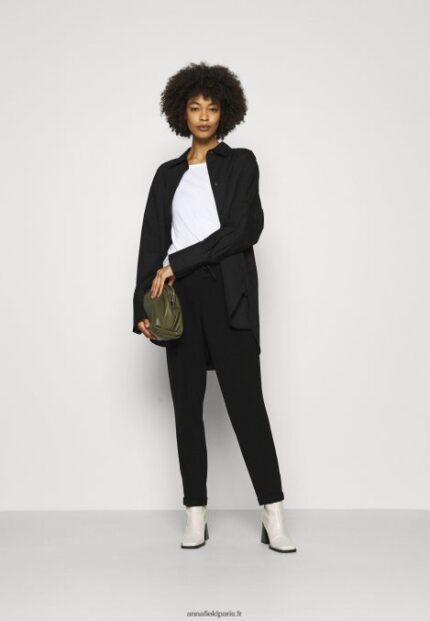 femmes Lot de 2 tops manches longues blanc/noir 006BT519 Anna Field