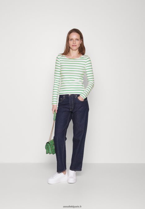 femmes Lot de 2 tops manches longues blanc/vert 006BT562 Anna Field - Image 1