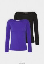 femmes Lot de 2 tops manches longues bleu/noir 006BT592 Anna Field - Image 5