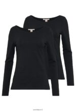 femmes Lot de 2 tops manches longues noir 006BT586 Anna Field