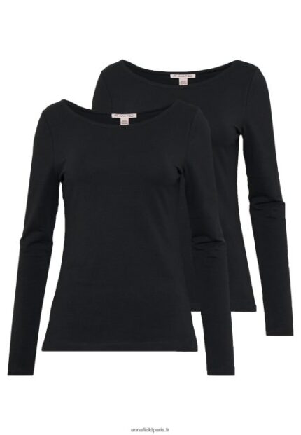 femmes Lot de 2 tops manches longues noir 006BT586 Anna Field