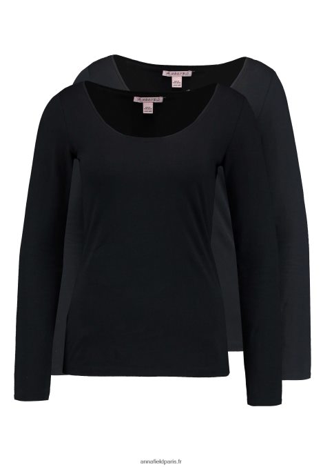 femmes Lot de 2 tops manches longues noir/noir 006BT524 Anna Field - Image 4