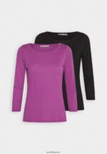 femmes Lot de 2 tops manches longues violet/noir 006BT561 Anna Field - Image 5