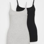 femmes Lot de 2 tops noir/gris clair chiné 006BT431 Anna Field