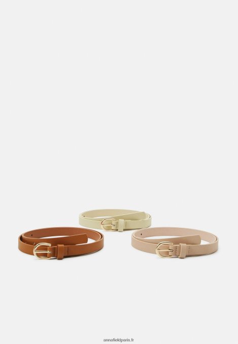 femmes Lot de 3 ceintures cognac/beige/rose 006BT2730 Anna Field - Image 1