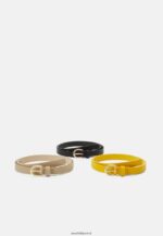 femmes Lot de 3 ceintures noir/jaune/taupe 006BT2729 Anna Field