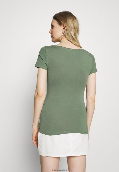 femmes Lot de 3 t-shirts basiques blanc/gris clair chiné/vert clair 006BT342 Anna Field - Image 3