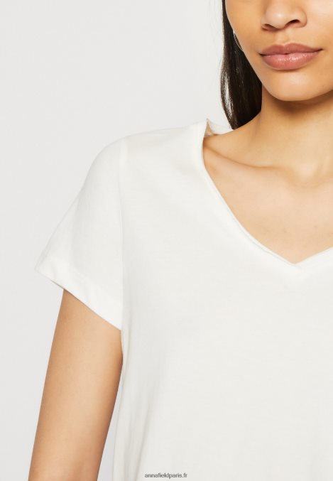 femmes Lot de 3 t-shirts basiques jaune foncé/violet/blanc 006BT255 Anna Field - Image 8
