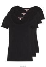 femmes Lot de 3 t-shirts basiques noir 006BT273 Anna Field