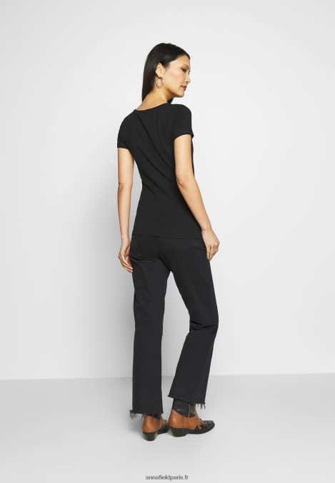 femmes Lot de 3 t-shirts basiques noir, blanc 006BT324 Anna Field - Image 4